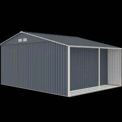 Hot Mogens redskabsskur med dobbeltdør og halvtag, 12,95 m²