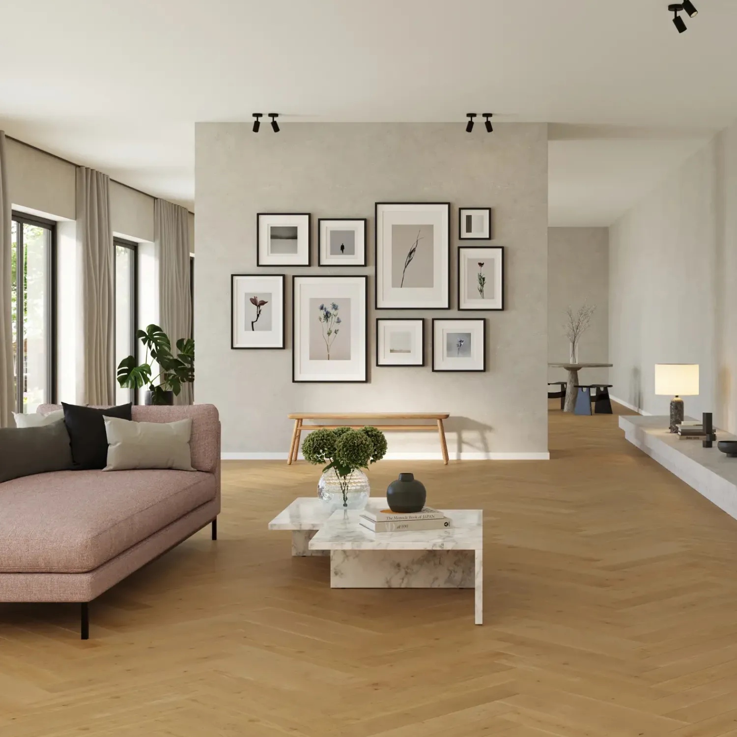 Clearance Moland Bastion sildebens-vinylgulv natur eg