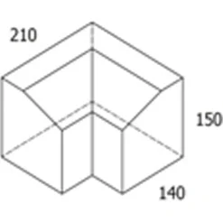 RBR Støttemure^Multikant standard TP15 indv.hjørne, grå med skrå bagkant - 14x21x15,5 cm