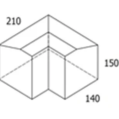 RBR Støttemure^Multikant standard TP15 udvendig hjørne, grå med skrå bagkant - 14x21x15,5 cm
