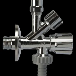 Vvs-Fittings Og Rør^Nil-hane m/aftapventil 1/2"x10 mm forkromet