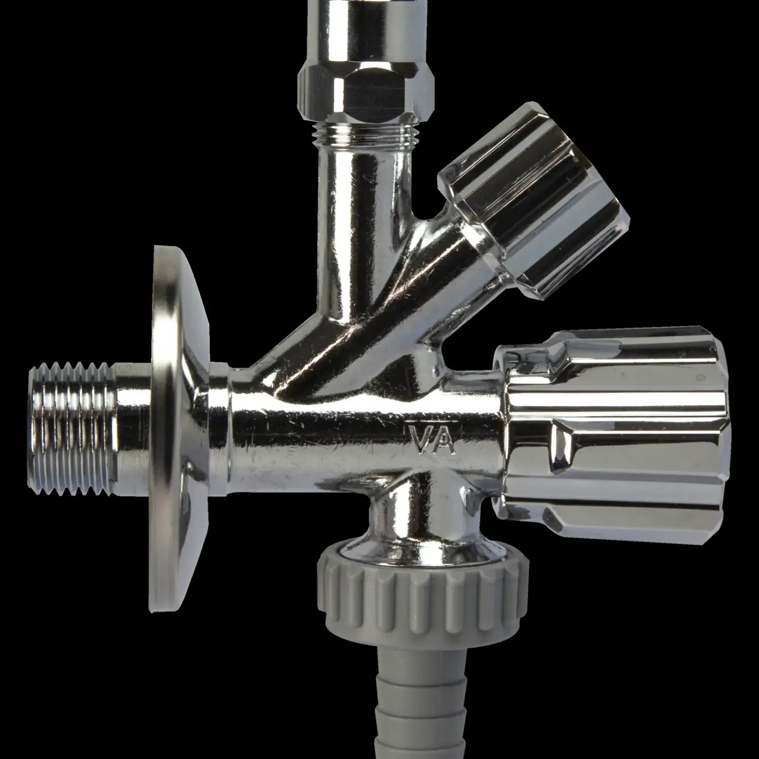 Vvs-Fittings Og Rør^Nil-hane m/aftapventil 1/2"x10 mm forkromet