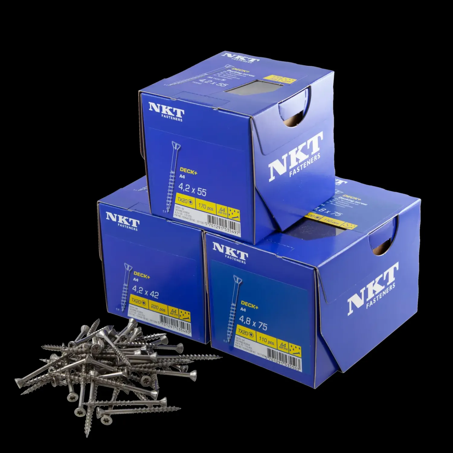 Sale NKT Fasteners NKT Deck+ terrasseskrue 4,2x55 mm UH rustfri A4 170 stk