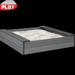 Børn Legehuse Og Sandkasser^Nordic play sandkasse WPC inkl. 240 kg. sand + net 120x120 cm