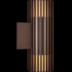 Udendørs Væglamper^Nordlux Aludra dobbelt udendørs Seaside metallisk brun