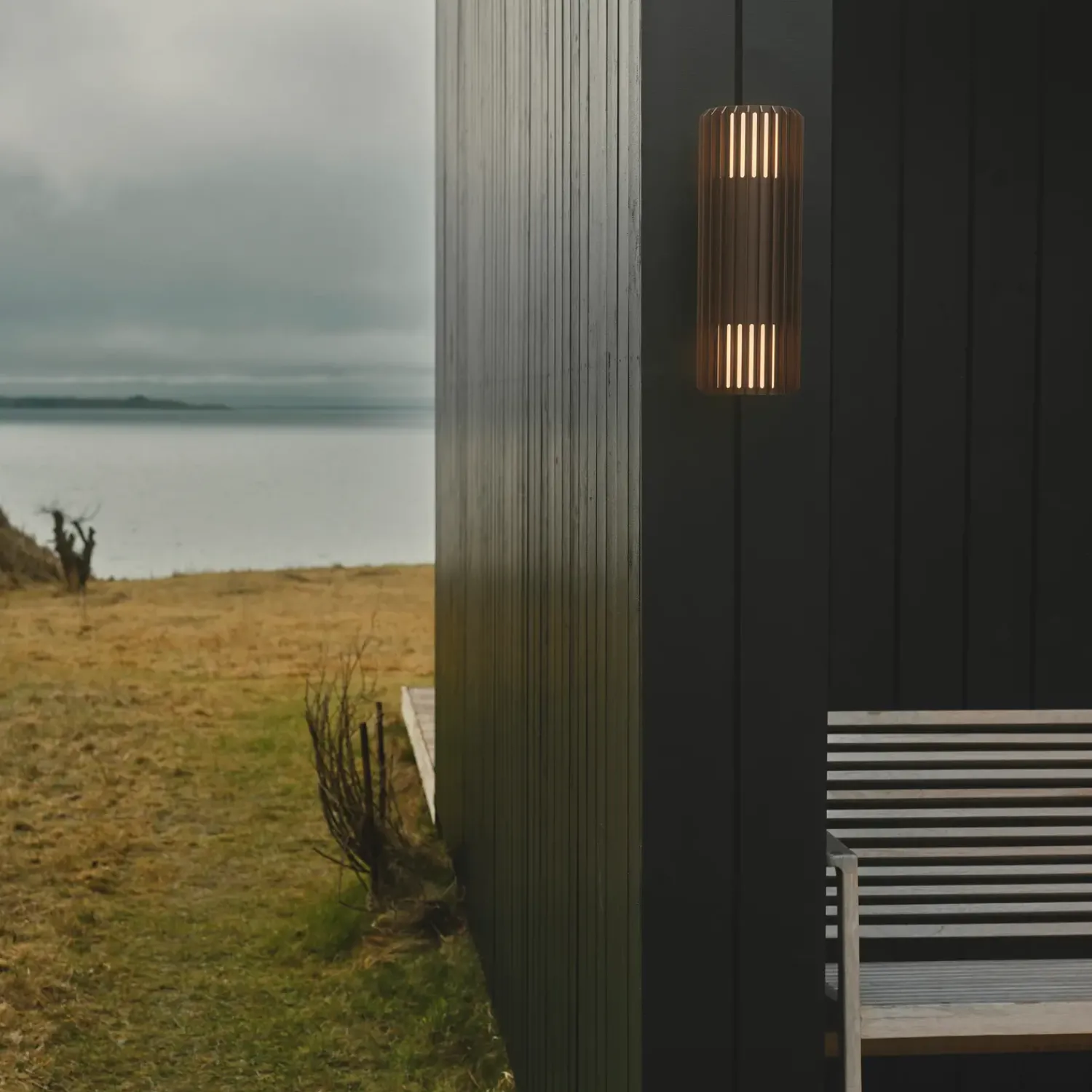 Udendørs Væglamper^Nordlux Aludra dobbelt udendørs Seaside metallisk brun