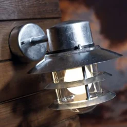 Hot Nordlux Blokhus væglampe nedadhængende lampeskærm galvaniseret