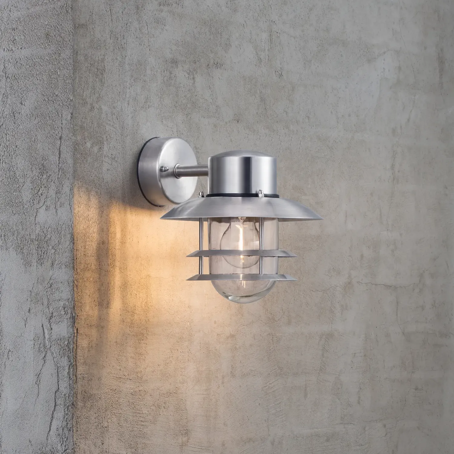 Hot Nordlux Blokhus væglampe nedadhængende lampeskærm galvaniseret