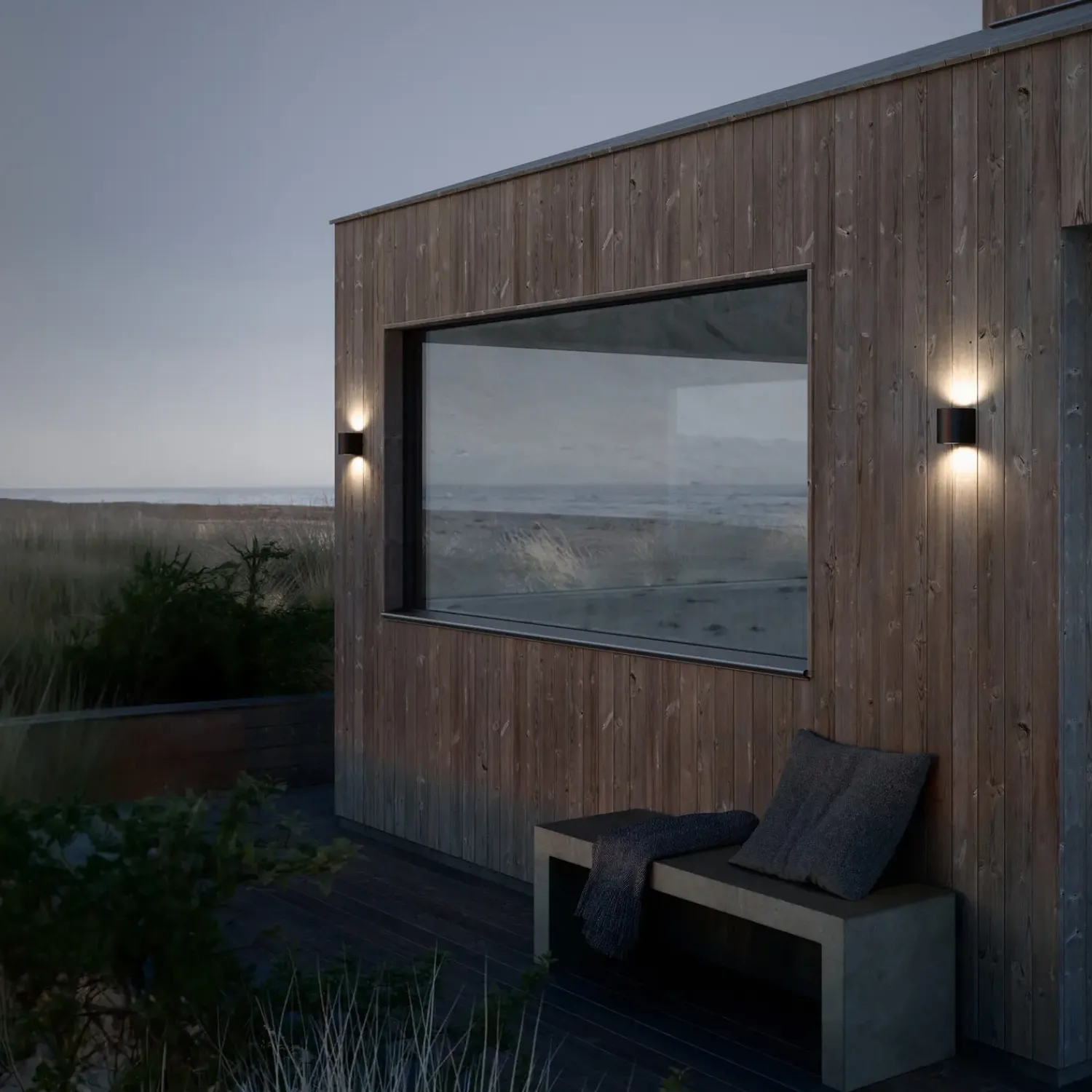 Best Nordlux Canto 2 udendørs væglampe sort