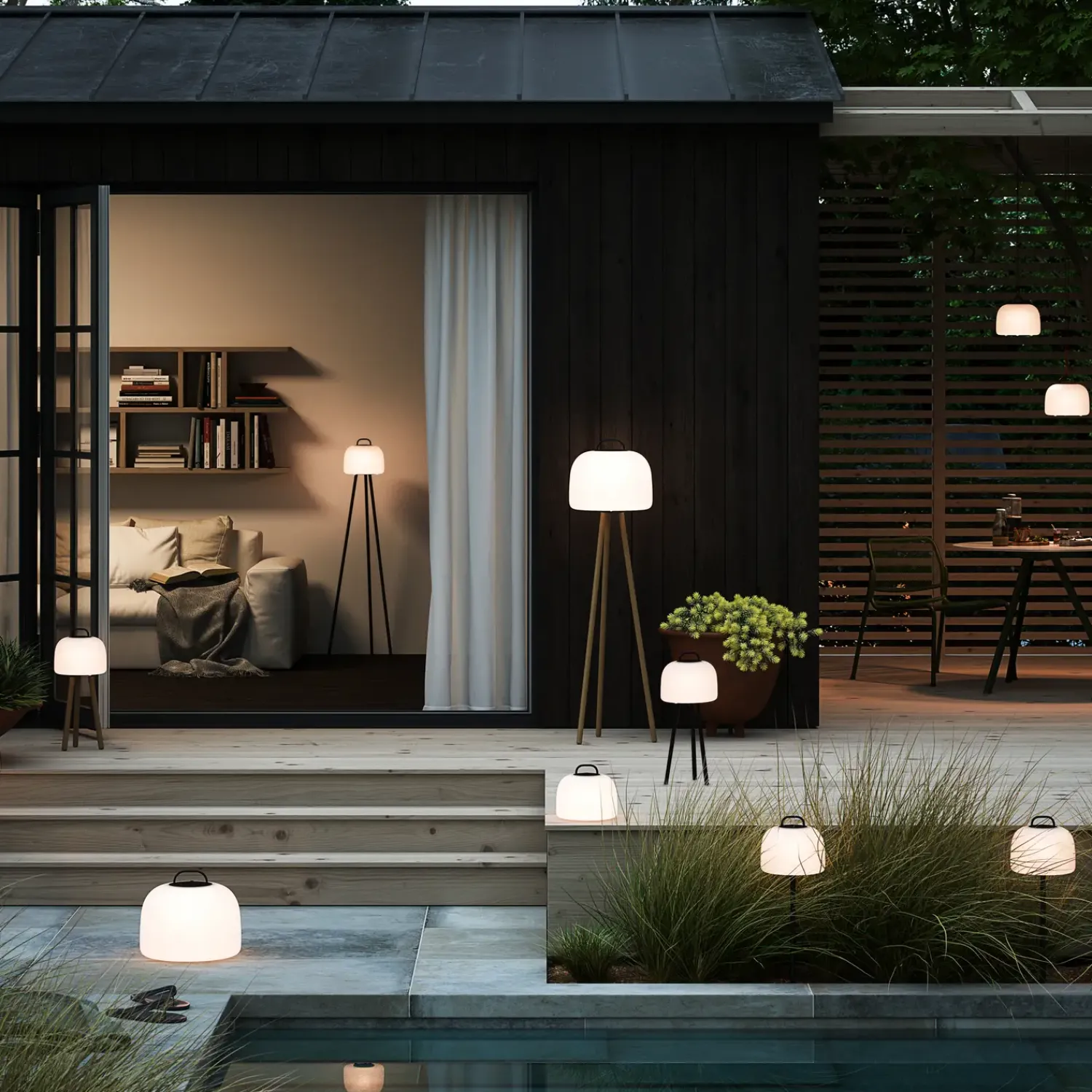 Best Nordlux Kettle 36 havelampe sort/hvid