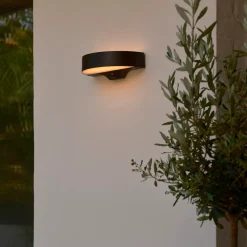 Solcellelamper^Nordlux Monay Round solar væglampe sort