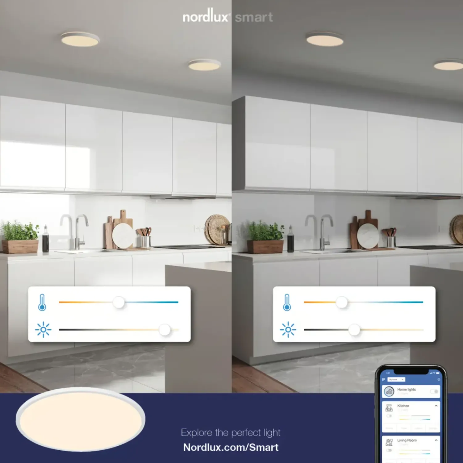 Loftlamper^Nordlux Oja 29 smart light plafond hvid