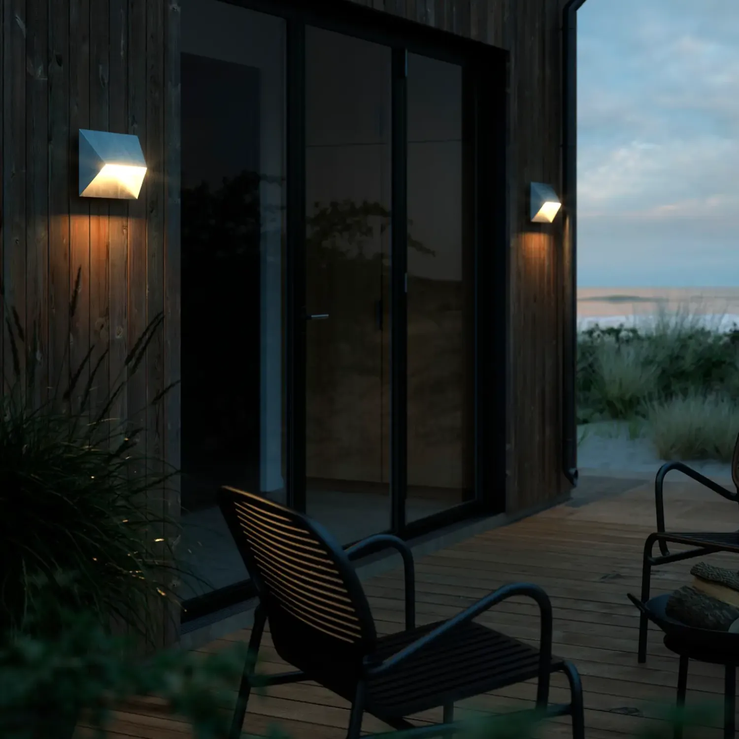 Discount Nordlux Pontio 27 udendørs væglampe galvaniseret stål