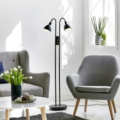 Gulvlamper^Nordlux Ray gulvlampe med dæmper sort