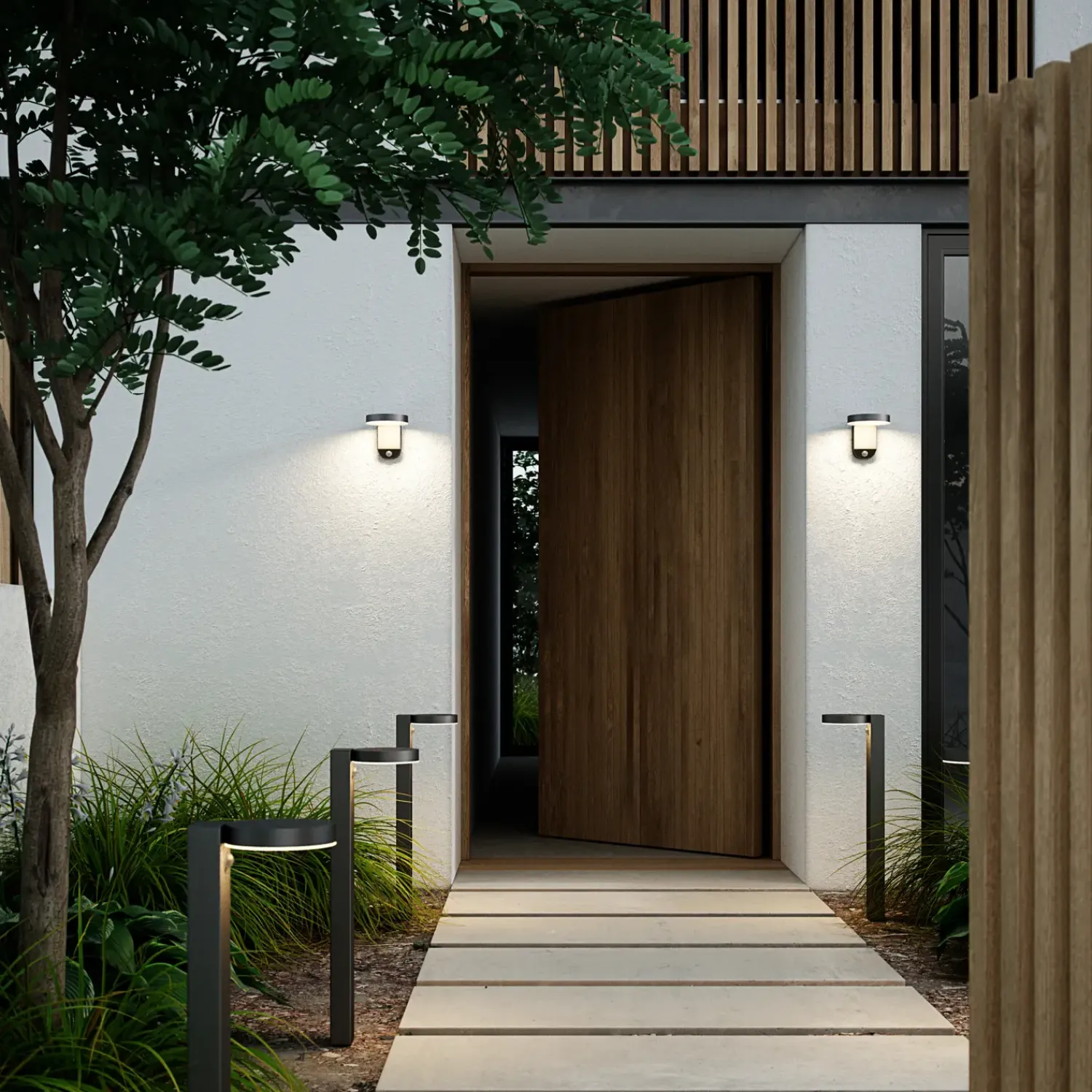 Nordlux Solcellelamper^Rica Round solcelle væglampe