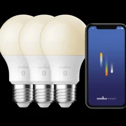 E27 Pærer^Nordlux smart pære LED E27 A60 SMD 7W hvid 3 pak