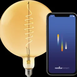 E27 Pærer^Nordlux smart pære LED E27 G200 4,7W ravfarvet