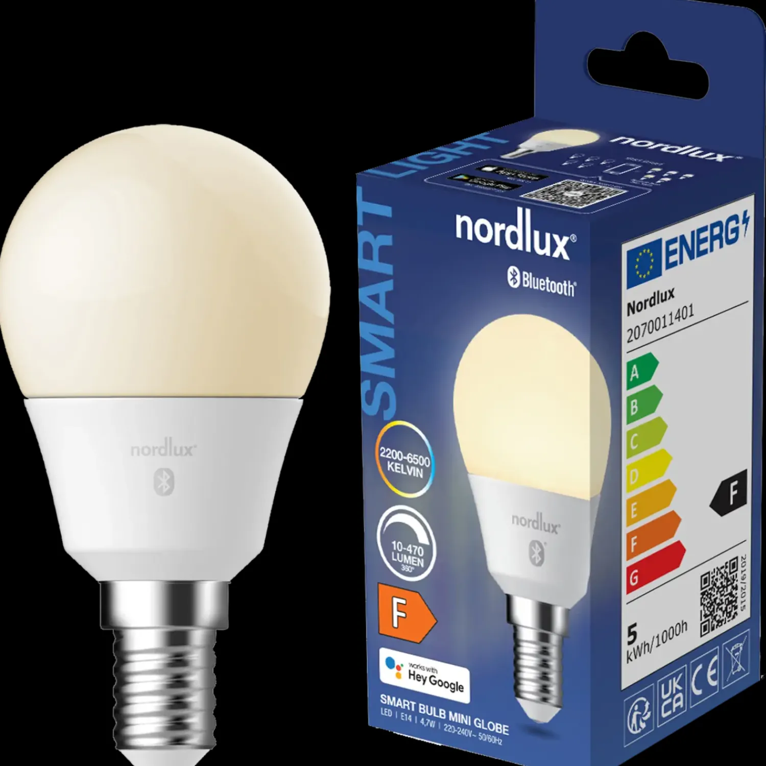 Sale Nordlux smart pære LED E14 G45 4,7W hvid