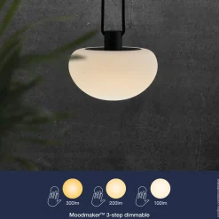 Discount Nordlux Sponge batteri havelampe to-go Ø20 hvid/sort