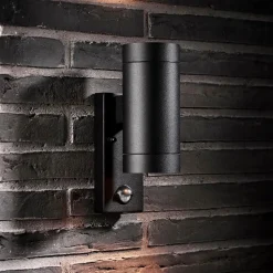 Discount Nordlux Tin Maxi Sensor udendørs væglampe 2 lyskilder sort