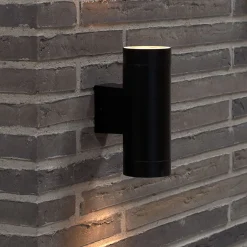 Discount Nordlux Tin Maxi udendørs væglampe 2 lyskilder sort