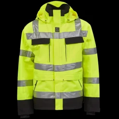 Hi-Vis Tøj Og Udstyr^Ocean Åbo Stretch vandtæt arbejdsjakke herre hi-vis gul/sort str. M