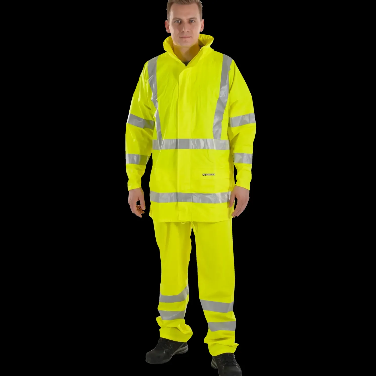 Regntøj^Ocean Comfort Light regnbukser hi-vis gul str. 2XL