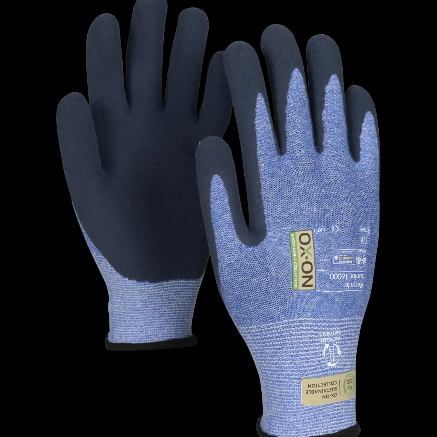 Outlet OX-ON 16000 Recycle Junior arbejdshandsker str. 6-8 år blå