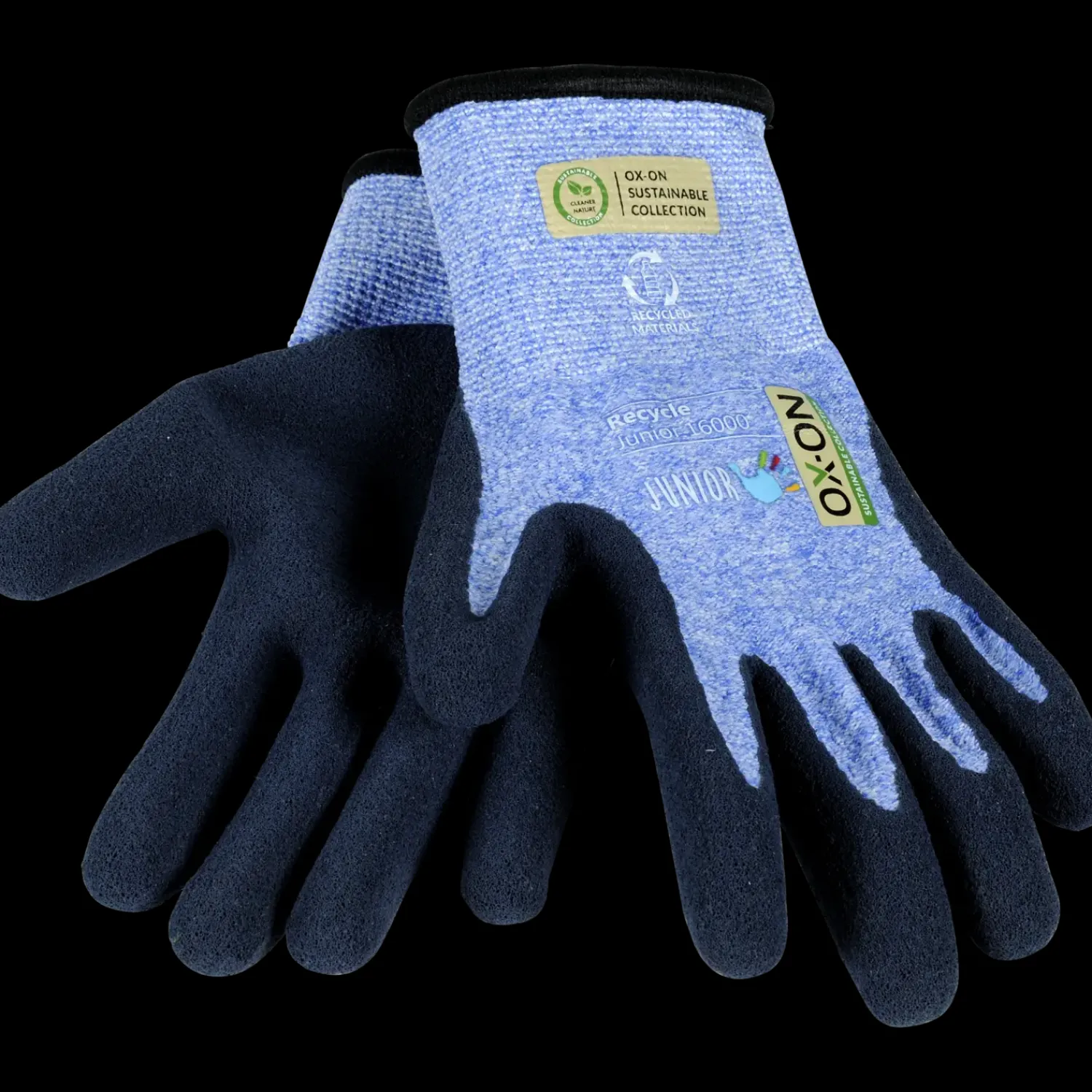 Outlet OX-ON 16000 Recycle Junior arbejdshandsker str. 6-8 år blå