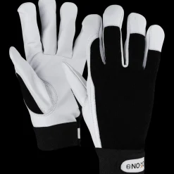 Sale OX-ON Worker Basic 2004 gedeskindshandske sort/hvid str. CE 09