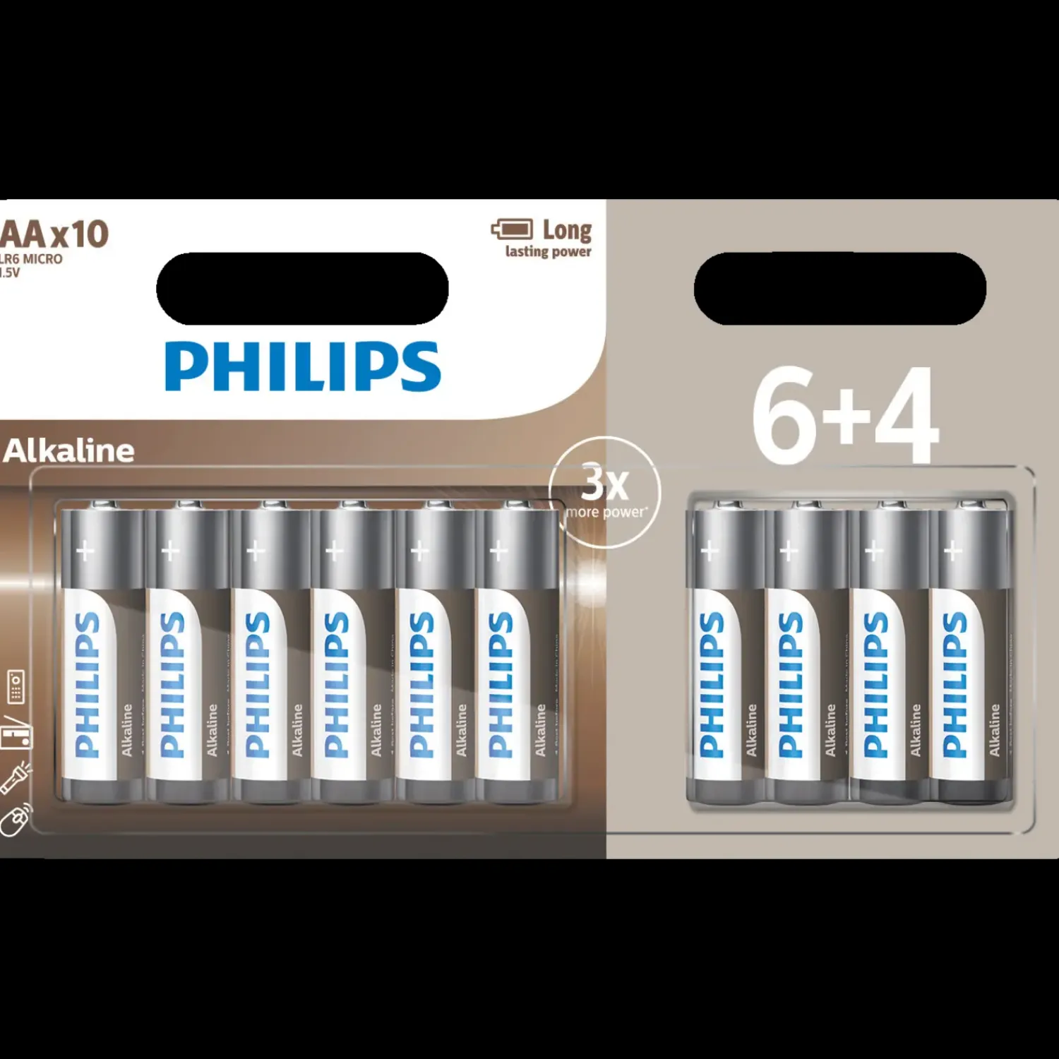 Philips Batterier^Alkaline LR6/AA batteri 6+4 stk.