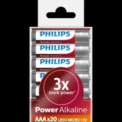 New Philips Alkaline LR03/AAA batteri 20 stk.