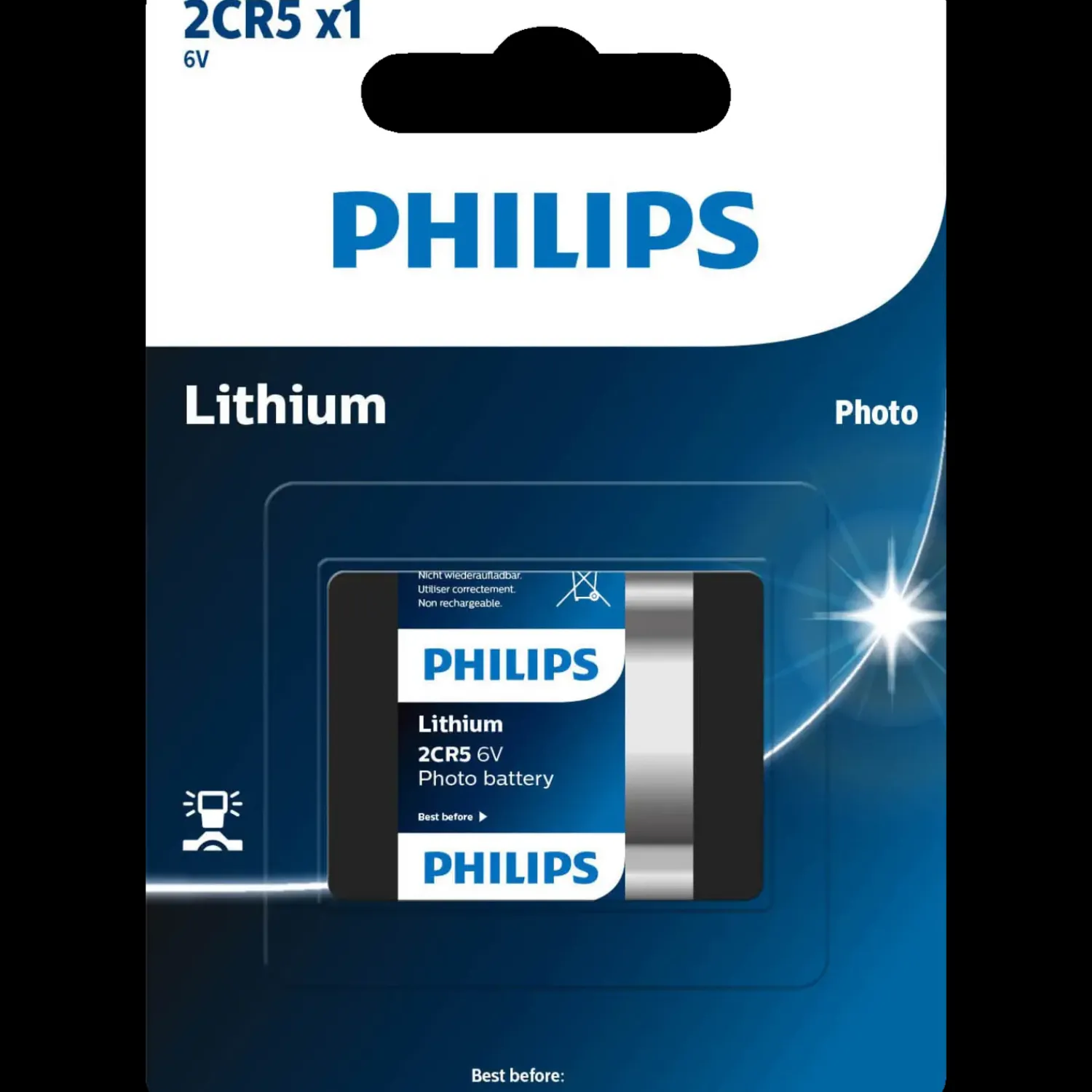 Philips Batterier^2CR-5 6 volt lithium batteri