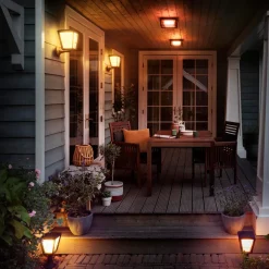 Philips Hue Udendørs Væglamper^Econic udendørs væglampe 15W sort