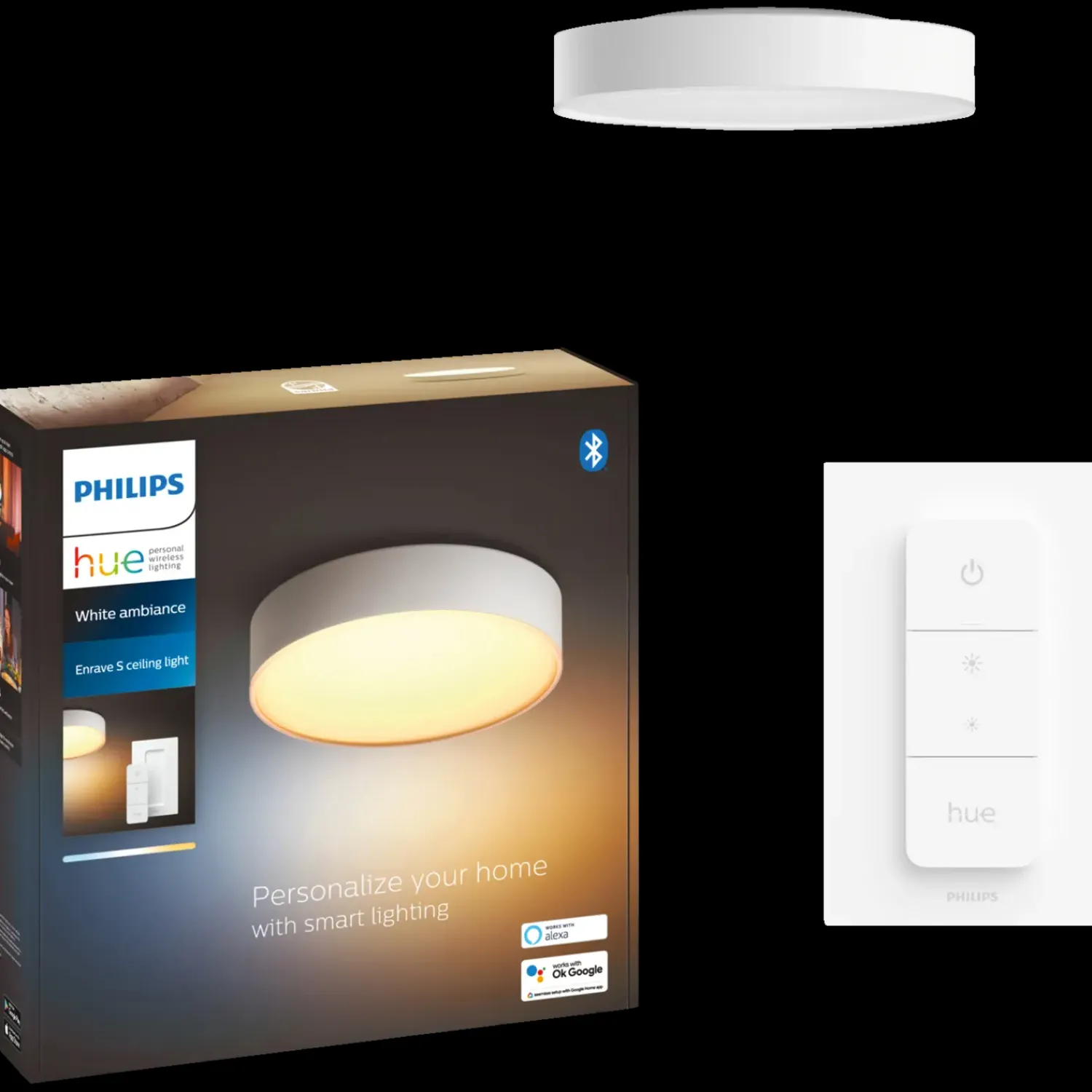 Philips Hue Loftlamper^Enrave S plafond Ø26,1 cm 9,6W hvid
