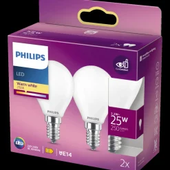 Hot Philips Krone LED pære E14 25W 2 pack