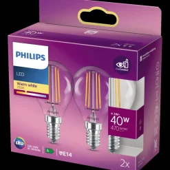 Philips E14 Pærer^Krone LED pære E14 40W 2 pack