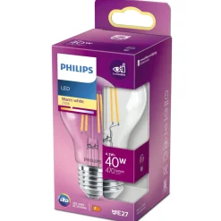 Philips E27 Pærer^LED pære  40W standard klar (ikke dæmpbar)
