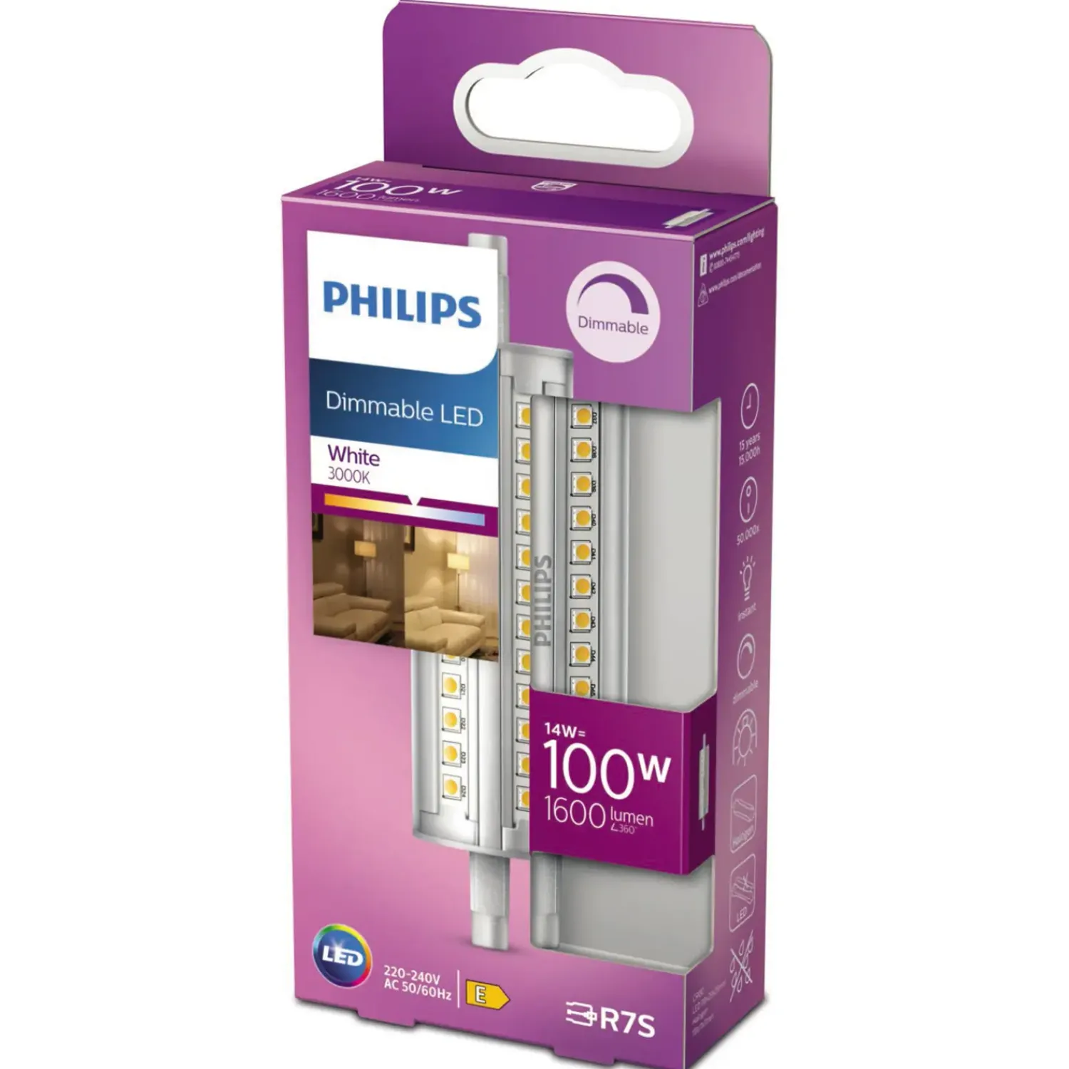 Philips Lysstofrør^LED rør 118 mm 100W dæmpbar hvid