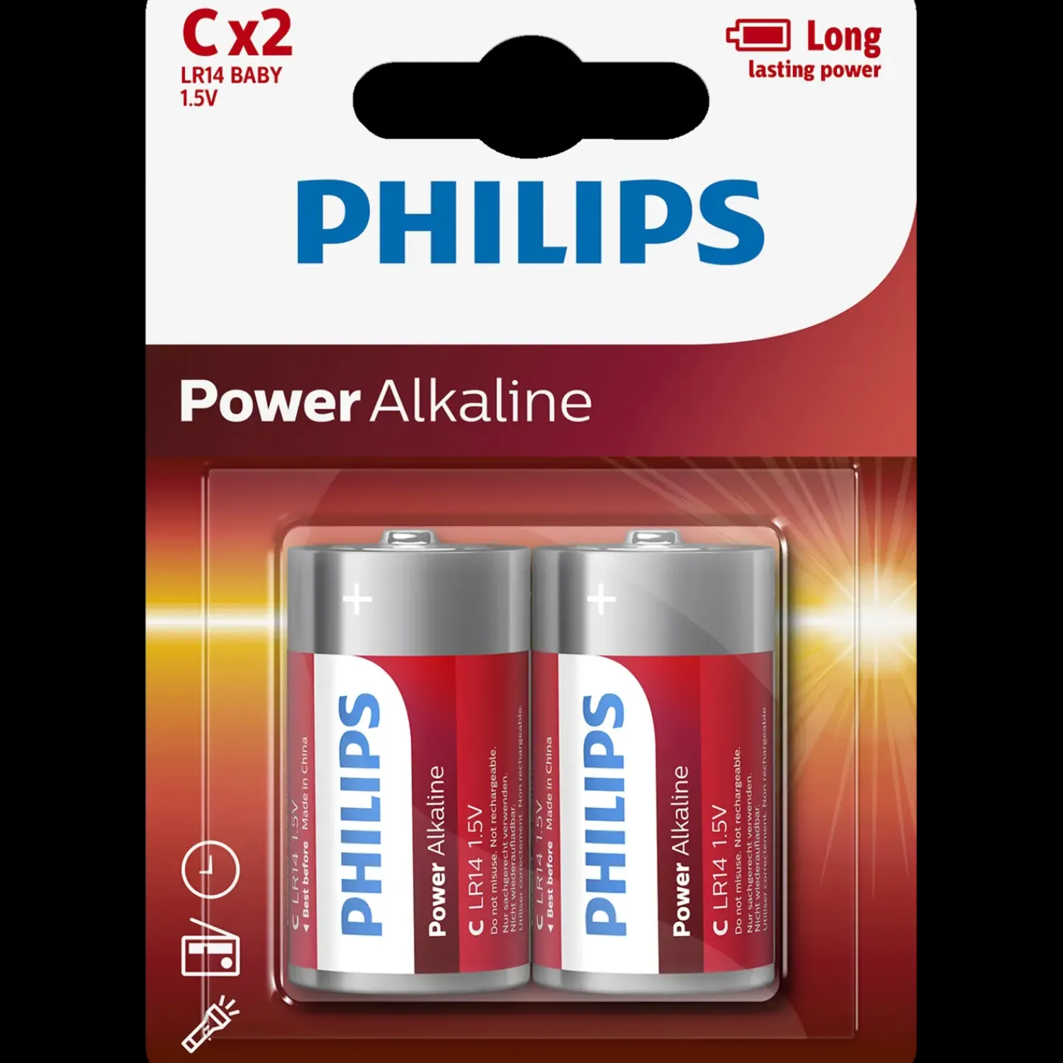 Best Philips Power Alkaline LR14 2-blister batteri