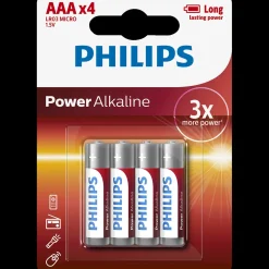 Philips Batterier^Power alkaline LR03/AAA batteri 4 stk.