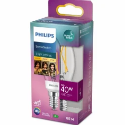 Discount Philips Sceneswitch pære E14 40W klar 1 pack