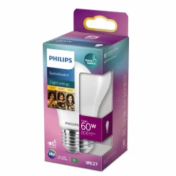 Philips E27 Pærer^Sceneswitch pære 60W mat 1 pack