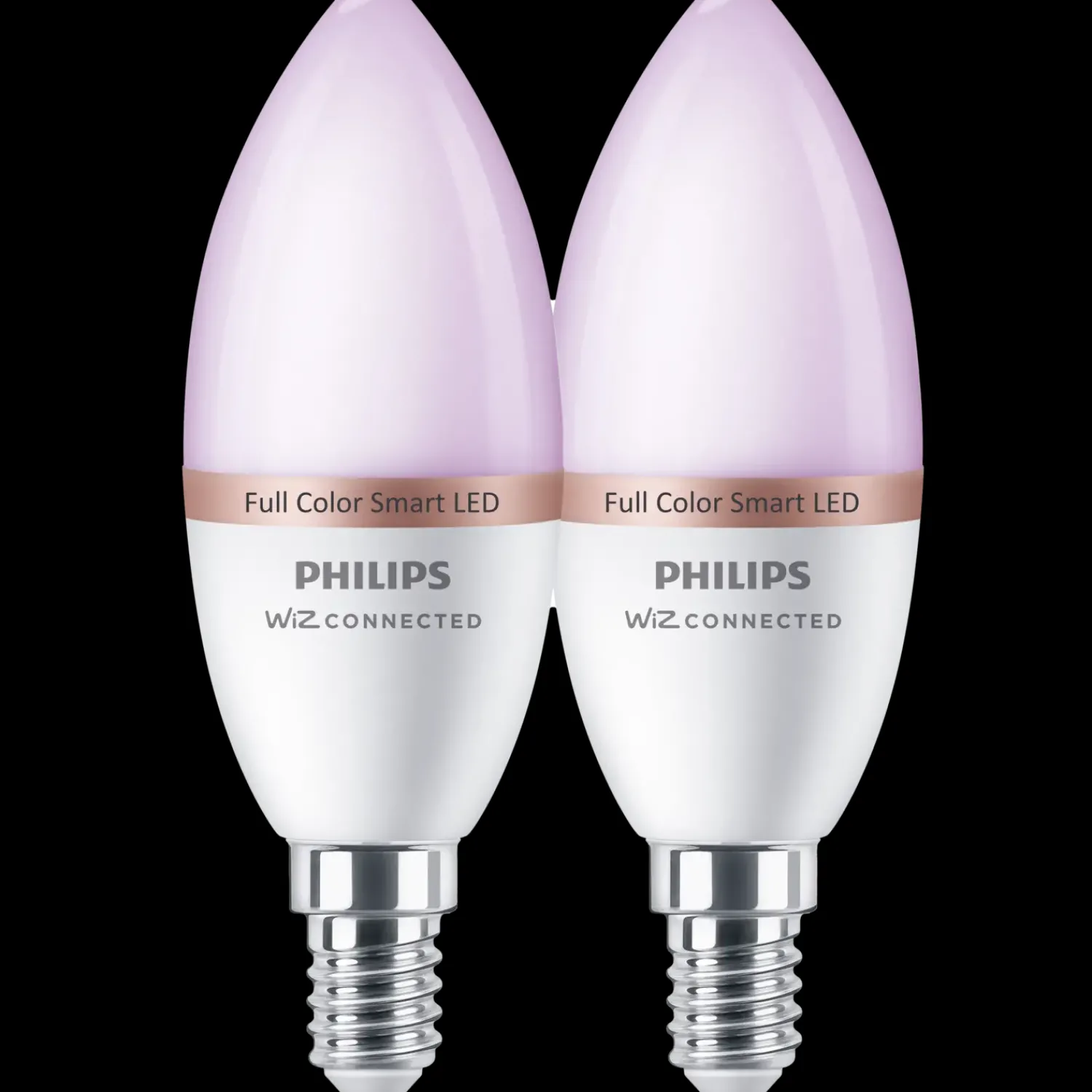 Philips Smart Wiz Diverse Led-Pærer^Philips Smart LED farve kertepære E14 4,9W C37 2-pak