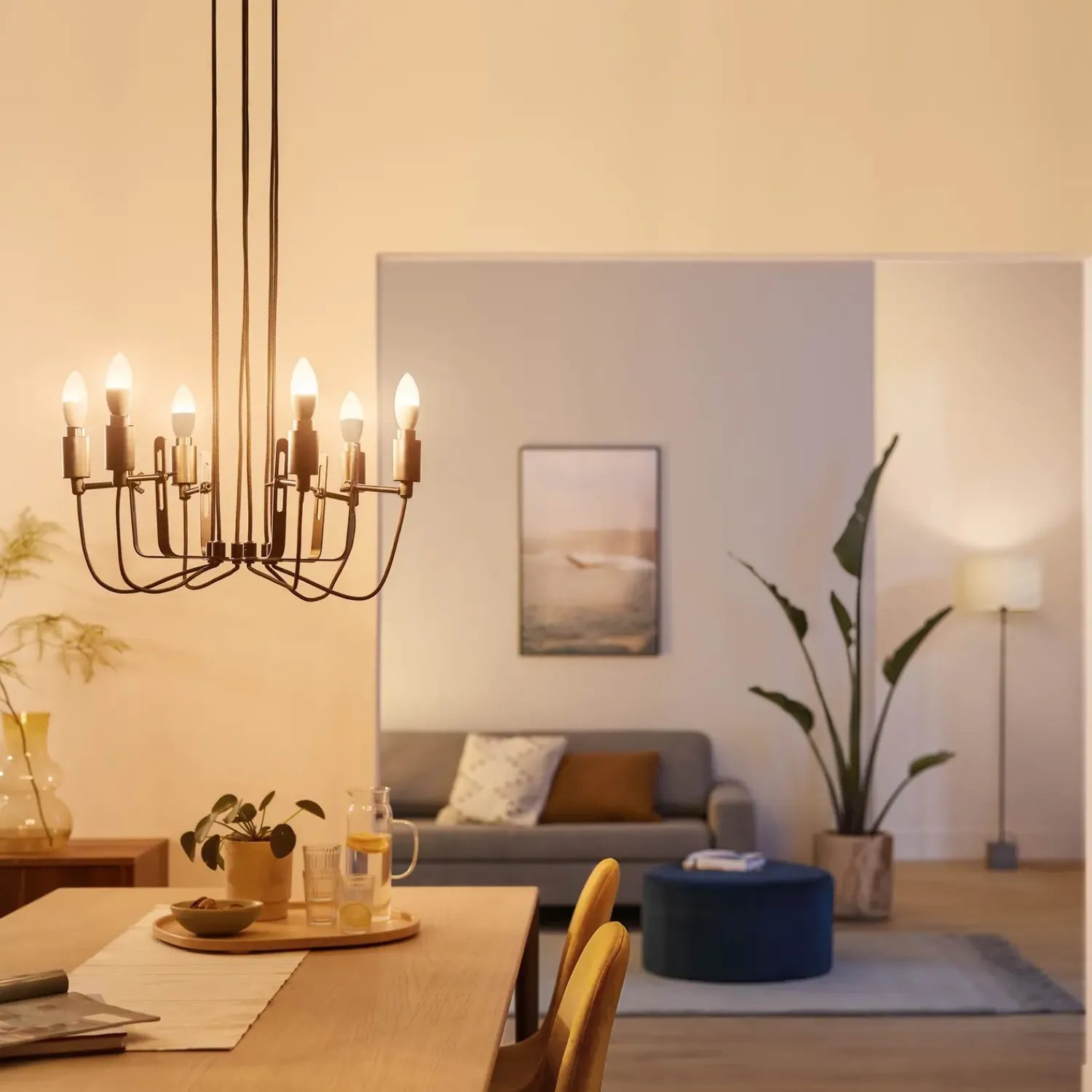 Philips Smart Wiz Diverse Led-Pærer^Philips Smart LED farve kertepære E14 4,9W C37 2-pak