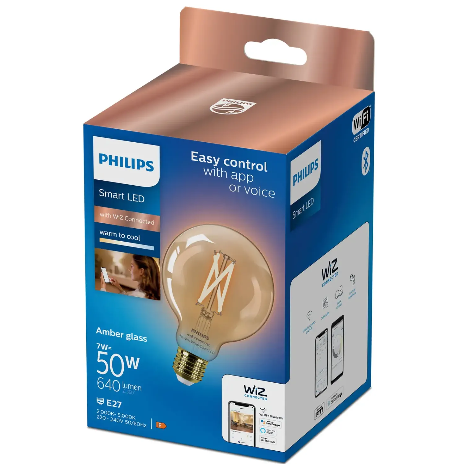 Philips Smart Wiz E27 Pærer^white LED pære E27 6,7W globe guld