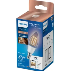 Outlet Philips Smart Wiz white LED pære E14 4,9W kerte klar