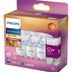 Hot Philips Spot LED pære GU10 50W 3 pack