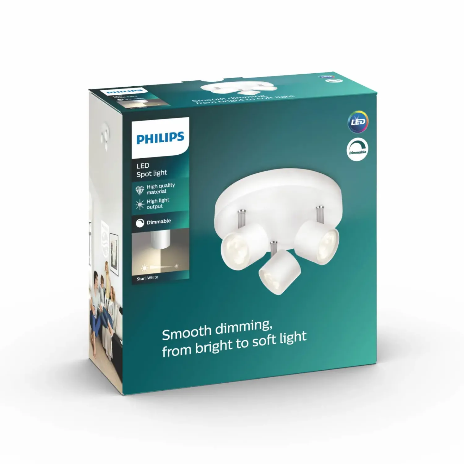 Hot Philips Star LED spot 3x4W hvid