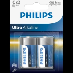 Philips Prepperudstyr^Ultra alkaline LR14 batteri - pk. á 2 stk.